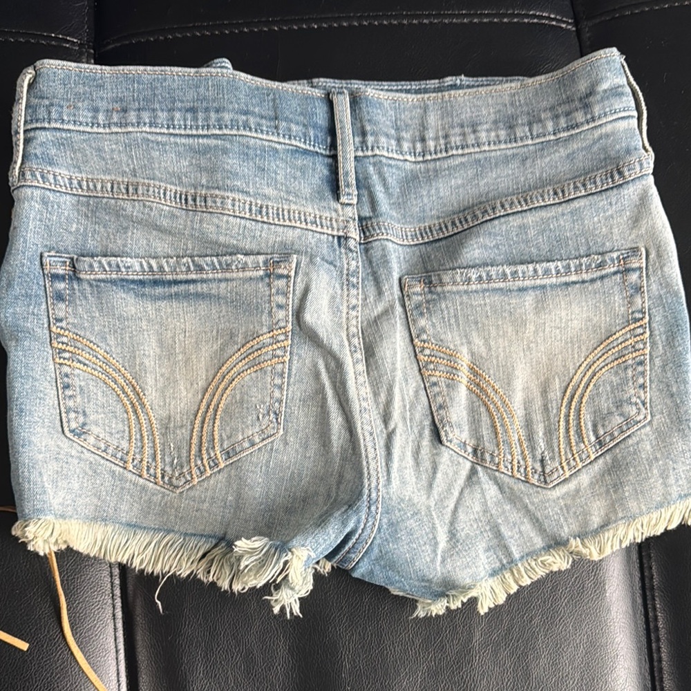 Hollister Blue Lace-Up Jean Shorts - Picture 4 of 4